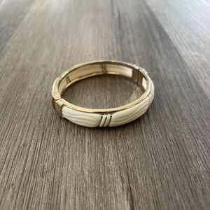 SOLD Vintage Cream And Gold Swirl Bangle Bracelet